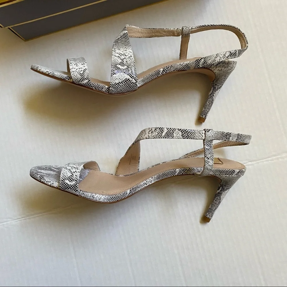 Louise et Cie Kass Snakeprint Embossed Stiletto Sandal NWT
